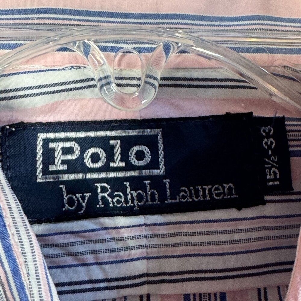 Ralph Lauren Classic Fit Striped Button-Down Shirt Men 15.5 Pink Blue - Picture 8 of 13